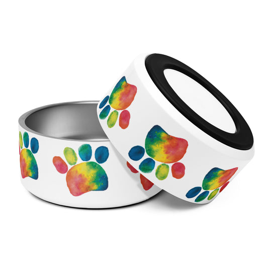 Color Paw Print Pet bowl